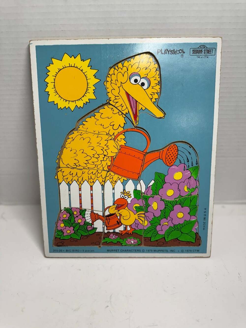 Vintage Playskool Sesame Street Big Bird 9 Piece Wooden Puzzle 1979